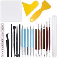 🎨 enhance your clay sculpting with swpeet 21pcs modeling clay sculpting tools kits: double-sided handles, dual-ended pottery tools, stylus modeling tools, clay roller, scarper, and more! logo