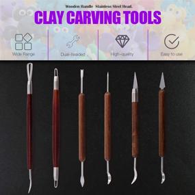 img 1 attached to 🎨 Enhance Your Clay Sculpting with Swpeet 21Pcs Modeling Clay Sculpting Tools Kits: Double-Sided Handles, Dual-Ended Pottery Tools, Stylus Modeling Tools, Clay Roller, Scarper, and More!