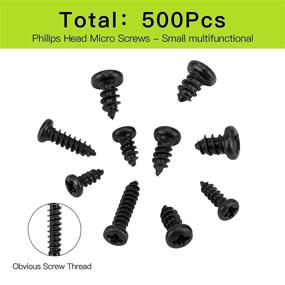 img 1 attached to 🔩 500-Piece Set of Multi Purpose Self Tapping Screws for Computer and Glasses Repair - 10 Sizes, M2 M2.3 M2.6 M3 - Philips Rounded Head Screws