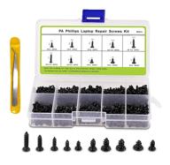 🔩 500-piece set of multi purpose self tapping screws for computer and glasses repair - 10 sizes, m2 m2.3 m2.6 m3 - philips rounded head screws logo
