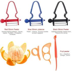 img 3 attached to 🍊 3Pcs Orange Peelers & Trio Peelers Set - Ultimate Kitchen Helper for Easy Vegetable Julienne, Cutting, Grating, and Peeling - Slicer, Cutter, Peeler, Remover, Opener - Premium Kitchen Accessories and Cooking Tool