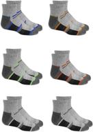 🧦 fruit of the loom boys' 6-pair half cushion ankle socks: comfortable and durable footwear for active kids logo