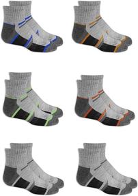 img 1 attached to 🧦 Fruit of the Loom Boys' 6-Pair Half Cushion Ankle Socks: Comfortable and Durable Footwear for Active Kids