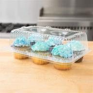 🧁 convenient and sturdy 10 cupcake containers: high dome plastic disposable boxes with 6 compartments – perfect cupcake transporter and packaging solution логотип