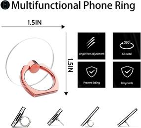 img 3 attached to 📱 Универсальные 5 штук прозрачных держателей для мобильных телефонов с кольцом: 360° вращение, прозрачный стенд для фиксации, совместимый с различными моделями мобильных телефонов и чехлами.