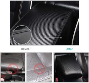 img 3 attached to CDEFG Carbon Fiber Center Console Cover Armrest Lid Pad Support for Grand Cherokee 2011-2021 (Latest Edition)