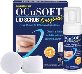 img 4 attached to 👀 Набор для соблюдения меры OCuSOFT Lid Scrub Original (бутылка с пеной 50 мл + 100 салфеток без ворсин) - Решение для продвинутого ухода за глазами