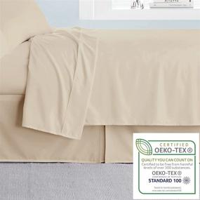 img 3 attached to 🛏️ Cathay Home 108072-FL Twin Flat Sheet in Cream: Soft and Stylish Bedding Essential