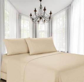 img 2 attached to 🛏️ Cathay Home 108072-FL Twin Flat Sheet in Cream: Soft and Stylish Bedding Essential