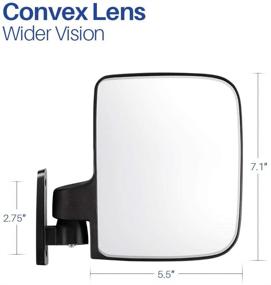 img 2 attached to BETOOLL HW9008 Folding Golf Cart Side View Mirrors - Compatible with Club Car, EZGO, Yamaha, Star, Zone Carts