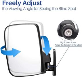 img 1 attached to BETOOLL HW9008 Folding Golf Cart Side View Mirrors - Compatible with Club Car, EZGO, Yamaha, Star, Zone Carts