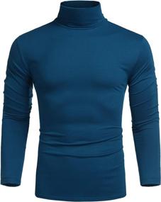 img 3 attached to 👕 COOFANDY Men's Casual Slim Fit Turtleneck T Shirts: Lightweight & Stylish Cotton Pullovers