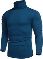 👕 coofandy men's casual slim fit turtleneck t shirts: lightweight & stylish cotton pullovers logo