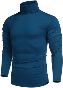 img 4 attached to 👕 COOFANDY Men's Casual Slim Fit Turtleneck T Shirts: Lightweight & Stylish Cotton Pullovers