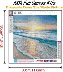 img 2 attached to Diamond Art Beach: Stunning Ocean Diamond Painting Sunset Kit 🌅 for Adults & Kids – A Perfect Gift for Home Wall Decor