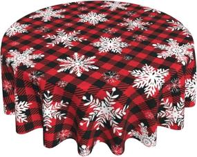 img 4 attached to Christmas Tablecloth Waterproof Polyester Snowflake