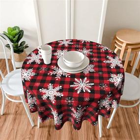img 2 attached to Christmas Tablecloth Waterproof Polyester Snowflake