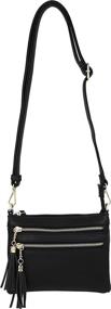 img 2 attached to 👜 Stylish Multi-Zipper Crossbody Handbag with Tassel Accents: Women's Essential in Crossbody Bags