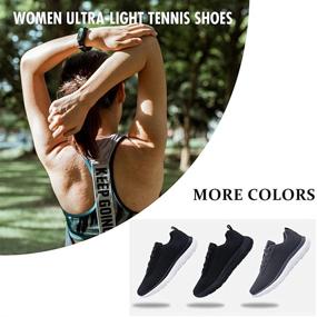 img 3 attached to Women's Lightweight Walking Sneakers with Lace-Up Design - Resistant Athletic Shoes