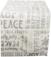 dii collection metallic silver holiday collage table runner, 14x72 for christmas logo