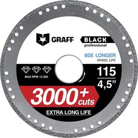 img 4 attached to 🪓 GRAFF BLACK 4 1/2 Metal Cutting Diamond Cut Off Wheel - Angle Grinder Cutting Wheel - 60x Longer Life - 115 mm