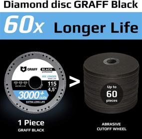 img 3 attached to 🪓 GRAFF BLACK 4 1/2 Metal Cutting Diamond Cut Off Wheel - Angle Grinder Cutting Wheel - 60x Longer Life - 115 mm