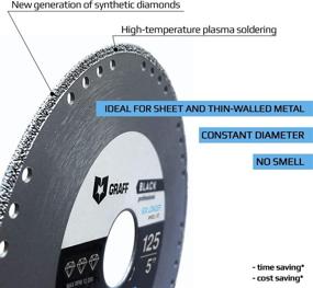 img 2 attached to 🪓 GRAFF BLACK 4 1/2 Metal Cutting Diamond Cut Off Wheel - Angle Grinder Cutting Wheel - 60x Longer Life - 115 mm