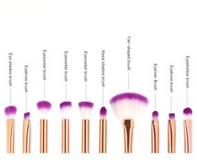 img 2 attached to 🏻 Mermaid Eye Makeup Brushes Set - Tenmon 10 Pcs Professional Eyeshadow Brushes with Soft Synthetic Hairs for Eyeshadow, Concealer, Eyeliner, Brow Blending, and Highlighter Brush Tool