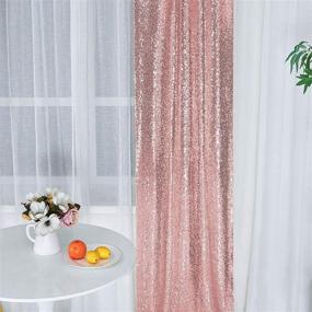 img 3 attached to ✨ Hahuho Rose Gold Sequin Backdrop Curtain: Sparkling Glitter Decor for Parties, Christmas, Weddings & More! (2 Panels, 2FT x 8FT)