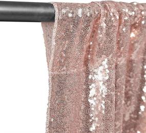 img 1 attached to ✨ Hahuho Rose Gold Sequin Backdrop Curtain: Sparkling Glitter Decor for Parties, Christmas, Weddings & More! (2 Panels, 2FT x 8FT)
