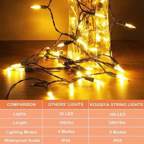 img 1 attached to 🔋 Battery Powered String Lights, 33ft 100 LED Weatherproof Christmas Lights for Outdoor, Indoor, Bedroom, Garden, Patio, Wedding Party Decorations with 8 Modes (Warm White)