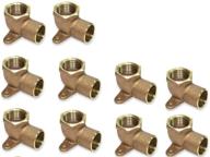 🚿 10-pack 1/2" copper sweat x 1/2" fip threaded drop ear elbow fitting 1/2"c by f - lead free brass shower plumbing fittings логотип