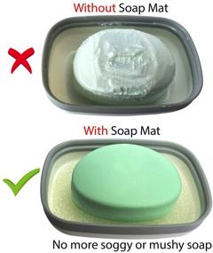 img 2 attached to 🧼 Kiasona Travel Soap Box with Sponge Saver and Silicone Band - Strong Sealing, Leak-Proof, Portable Soap Bar Holder Dish Container Case for Bathroom, Shower, Gym, School, Camping, Hiking, Vacation, and Outdoor Use