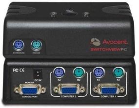 img 1 attached to Enhance Your Workstation with the Switchview MM2 2 💻 Port PS/2 USB KVM Switch USB 2.0 Hub with Audio