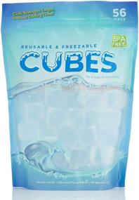 img 1 attached to 🧊 Urban Essentials Reusable Ice Cubes - Quick Freeze Clear Plastic Square Icecubes (Pack of 56) with Resealable Bag: A Convenient Solution for Chilling Beverages