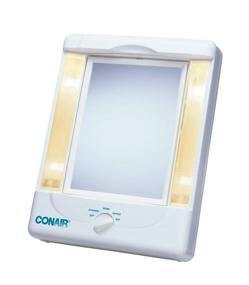 img 3 attached to 💡 Conair White Makeup Mirror - Two-Sided Lighted with 4 Light Settings, 1x/5x Magnification