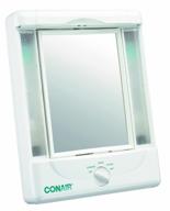💡 conair white makeup mirror - two-sided lighted with 4 light settings, 1x/5x magnification logo