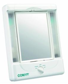 img 4 attached to 💡 Conair White Makeup Mirror - Two-Sided Lighted with 4 Light Settings, 1x/5x Magnification