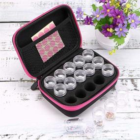 img 3 attached to Hipiwe Pink Diamond Painting Storage Box Case - Convenient Organizer for Jewelry, Beads, Sewing, and more!