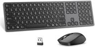 🔋 seenda ultra quiet rechargeable wireless keyboard mouse combo - long battery life, 3 level dpi - space gray logo