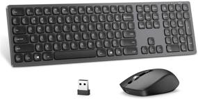 img 4 attached to 🔋 seenda Ultra Quiet Rechargeable Wireless Keyboard Mouse Combo - Long Battery Life, 3 Level DPI - Space Gray