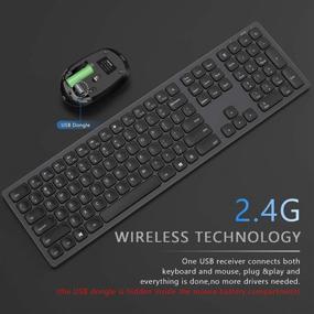 img 3 attached to 🔋 seenda Ultra Quiet Rechargeable Wireless Keyboard Mouse Combo - Long Battery Life, 3 Level DPI - Space Gray