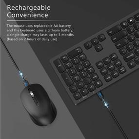 img 2 attached to 🔋 seenda Ultra Quiet Rechargeable Wireless Keyboard Mouse Combo - Long Battery Life, 3 Level DPI - Space Gray