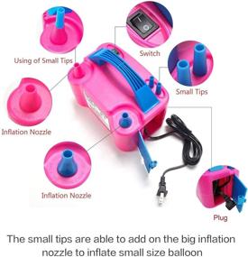 img 1 attached to 🎈 Portable Electric Air Balloon Pump with Dual Nozzles - Inflator Blower for Decoration, Party, Sport, Gifts + Bonus 2 Balloon Tying Tools