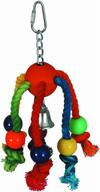 🦜 arachnid multicolored bird toy with featherland paradise - rope knots, bell, and exercise encouragement for small birds логотип