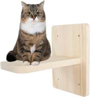 🐱 wooden cat wall shelves - stairs, board, and perch combo for climbing, playing, lounging - wall-mounted kitty ladder climber set with scratching post steps logo