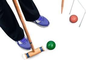 img 1 attached to 🎾 Premium 6-Player Croquet Set: Deluxe Wooden Mallets, Colorful Balls, &amp; Durable Carrying Bag - Classic Outdoor Yard Game by Crown Sporting Goods