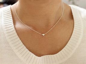 img 2 attached to 💍 MiniJewelry Tiny Heart Necklace: Elegant Gift for Women & Girls in Silver, Rose Gold, and Gold - 20 Inch