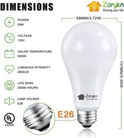 img 3 attached to 💡 Zorykn Dimmable Daylight Bulb - Powerful 150-200W Equivalent Illumination