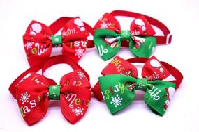 img 2 attached to 🎀 Yagopet 10pcs Small Dog Bow Ties for Christmas - Cat Dog Bowties Collar Festival Accessories - Christmas Dog Ties Grooming Set